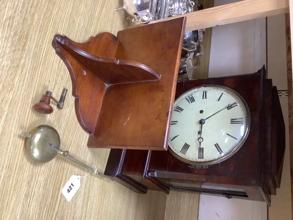 A Victorian mahogany twin fusee bracket clock, height 40cm width 31cm excl. bracket